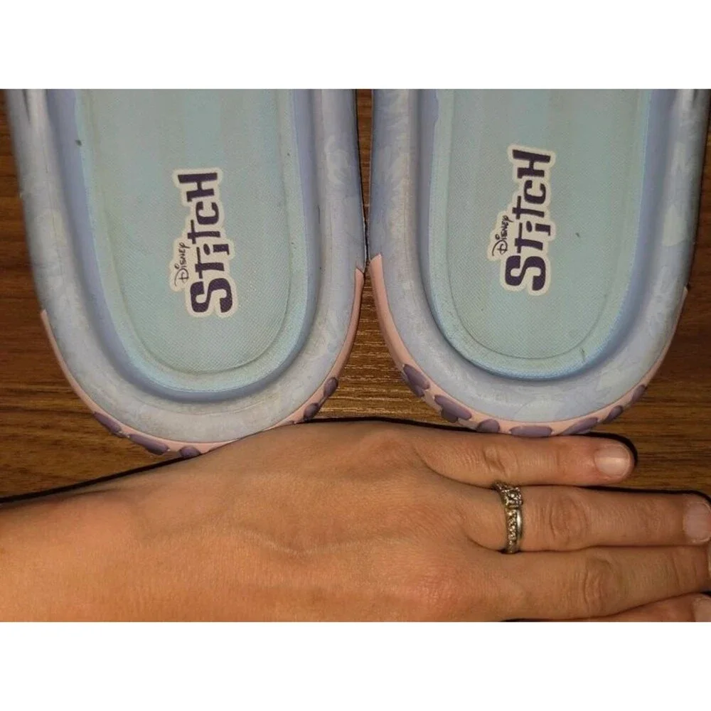 Lilo & Stitch Ground Up Platform Slides Sandal Blue Pink | Kids Size 4